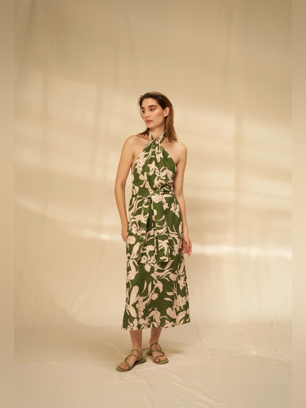 PinkFilosofy Linen Venus Midi Dress, Size S